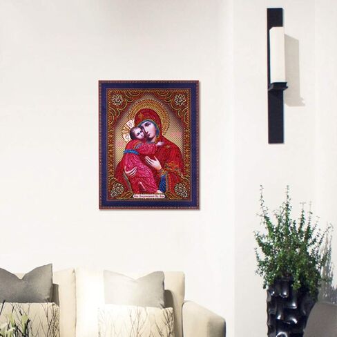 Diamond Painting DIY 5D Special Shape Rhinestones, ABEUTY Religion Christian Virgin Mary & Son of Jesus, Partial Drill Crystal Diamond Art Kits in Saudi Arabia