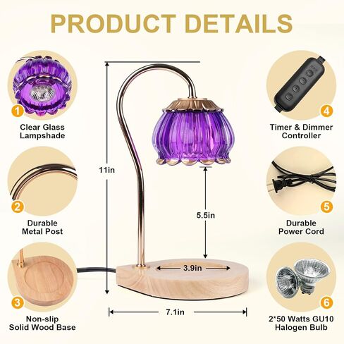 Candle Warmer Lamp with Timer, Dimmable Candle Warmer Lantern Light Gift Electric Fragrance Candle Holders for Warming House Warming Home Decoration Gifts for Women,Orange in Saudi Arabia