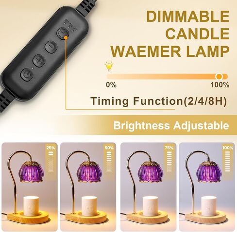 Candle Warmer Lamp with Timer, Dimmable Candle Warmer Lantern Light Gift Electric Fragrance Candle Holders for Warming House Warming Home Decoration Gifts for Women,Orange in Saudi Arabia