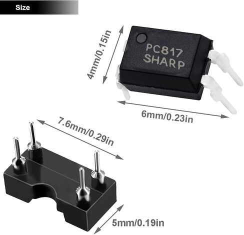 50 قطعة PC817 ترانزستور مخرج Optocoupler PC817C DIP-4 2.54 مم + 50 قطعة مقبس رقاقة IC مستدير 2.54 مم صف مزدوج 4 دبوس لاختبار Optocoupler وإصلاحه واستبداله in Saudi Arabia