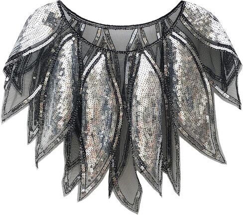 Katutude Women's 1920s Shawl Wrap Sequin Beaded Flapper Cover Up Evening Shawls Wedding Party Bridal Shawl Gatsby Shawl in Saudi Arabia