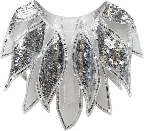 Katutude Women's 1920s Shawl Wrap Sequin Beaded Flapper Cover Up Evening Shawls Wedding Party Bridal Shawl Gatsby Shawl in Saudi Arabia
