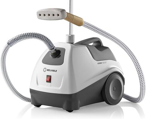 Reliable Vivio 550GC Garment Steamer - Professional Garment Steamer with Heavy Duty Aluminium Steam Head, 1 Gallon Water Capacity, 1300W Brass Fittings, Large Wheels for Mobility and 63 in. Steam Hose in Saudi Arabia