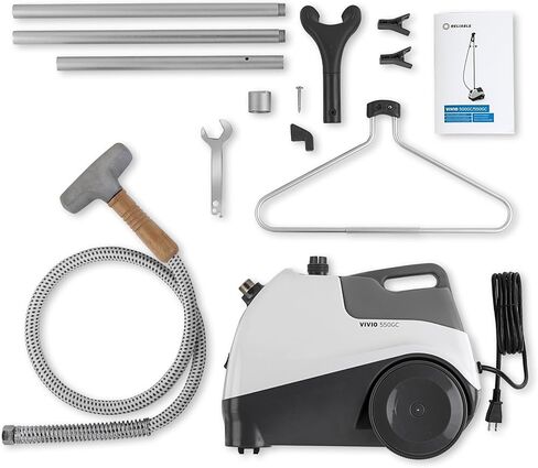 Reliable Vivio 550GC Garment Steamer - Professional Garment Steamer with Heavy Duty Aluminium Steam Head, 1 Gallon Water Capacity, 1300W Brass Fittings, Large Wheels for Mobility and 63 in. Steam Hose in Saudi Arabia