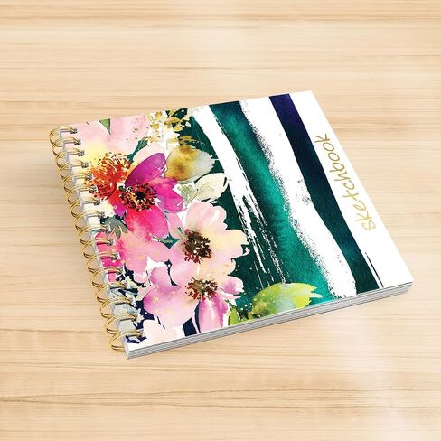 Designer Greetings Designer Papers, Top Bound Spiral Sketchbook, Painted Stripes ¬– 120 Sheets (8.375" X 10") - Perfect for Artists and Creatives, Back-to-School Supplies in Saudi Arabia