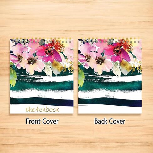 Designer Greetings Designer Papers, Top Bound Spiral Sketchbook, Painted Stripes ¬– 120 Sheets (8.375" X 10") - Perfect for Artists and Creatives, Back-to-School Supplies in Saudi Arabia
