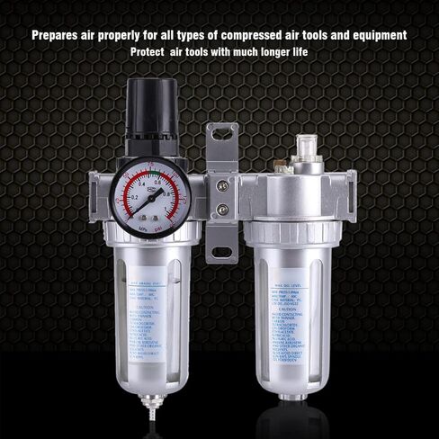 Tissting 3/8in NPT 150PSI Compressed Air Filter Regulator with Pressure Gauge Air Compressor Water Oil Trap Separator for Industrial Production in Saudi Arabia