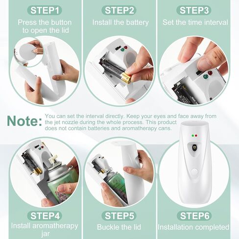 موزع رذاذ معطر هواء أوتوماتيكي مكون من قطعتين من Qualirey، موزع عطر أبيض مثبت على الحائط بسعة 10 أونصة / 300 مل، يمكن استخدام الروائح العلاجية والمنزلية للاستخدام المنزلي ومركز التسوق والفندق وغرفة النوم in Kuwait