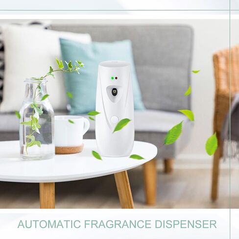 موزع رذاذ معطر هواء أوتوماتيكي مكون من قطعتين من Qualirey، موزع عطر أبيض مثبت على الحائط بسعة 10 أونصة / 300 مل، يمكن استخدام الروائح العلاجية والمنزلية للاستخدام المنزلي ومركز التسوق والفندق وغرفة النوم in Kuwait