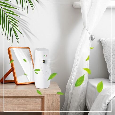 موزع رذاذ معطر هواء أوتوماتيكي مكون من قطعتين من Qualirey، موزع عطر أبيض مثبت على الحائط بسعة 10 أونصة / 300 مل، يمكن استخدام الروائح العلاجية والمنزلية للاستخدام المنزلي ومركز التسوق والفندق وغرفة النوم in Kuwait
