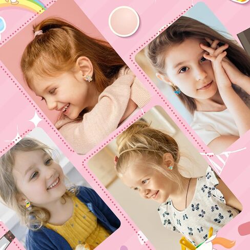 Clip On Earrings for Girls 20/30/40 Pairs Hypoallergenic Clip on Earrings for Kids Cute Animal Earrings for Little Girls Jewelry Set Party Favor Gift in Kuwait