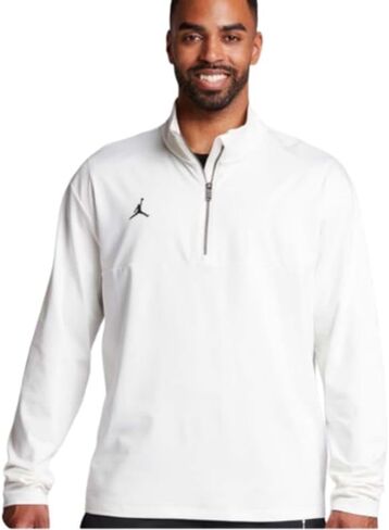 سترة Nike Jordan Team Dri-Fit نصف سحاب للرجال (الولايات المتحدة، ألفا، متوسط، عادي، عادي، أبيض) in Kuwait