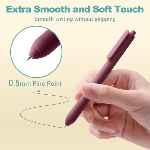 GOTIDEAL Gel Pens, 8 Pcs 0.5mm Quick Dry Black Ink Pens, Fine Point Smooth Writing Pen, No Bleed & Smear, Retractable Aesthetic Journaling Cute Pens for School Office Supplies for Man Women(Morandi) in Saudi Arabia