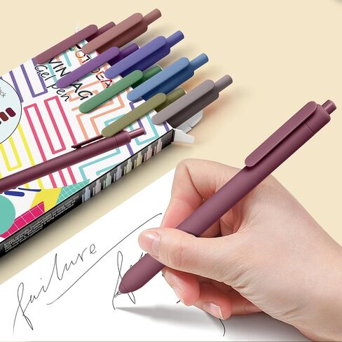GOTIDEAL Gel Pens, 8 Pcs 0.5mm Quick Dry Black Ink Pens, Fine Point Smooth Writing Pen, No Bleed & Smear, Retractable Aesthetic Journaling Cute Pens for School Office Supplies for Man Women(Morandi) in Saudi Arabia