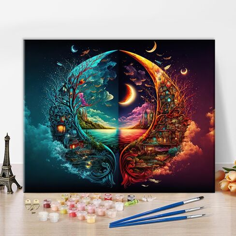 Rebotipy Lucky Koi Paint by Number for Adults Carp Paint by Numbers Glass Style Koi Art Paint by Numbers for Adults Beginner Flower Oil Painting Canvas Wall Art Home Decor 16"x20" Without Frame in Kuwait