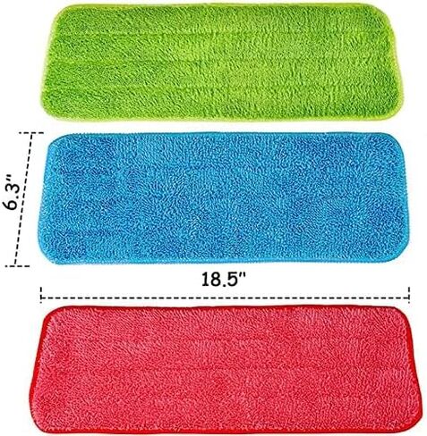 Microfiber Mop Pads, 18.5 x 6.3 Inch Reusable and Washable Spray Mop Pads, Wet and Dry Household Mop Pad Replacement, Set of 12(Colorful) in Saudi Arabia