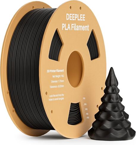 خيوط طابعة ثلاثية الأبعاد PLA 1.75 مم، دقة الأبعاد +/- 0.02 مم، جرح أنيق، لا انسداد، حزمة فراغ، تناسب معظم طابعات FDM ثلاثية الأبعاد، بكرة من الورق المقوى 1 كجم (2.2 رطل) أسود in Saudi Arabia