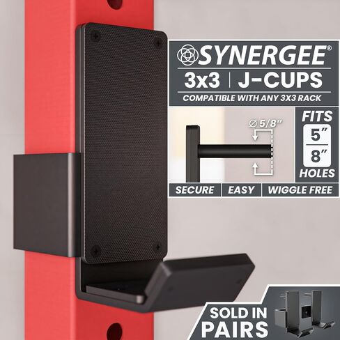 Synergee J-Hooks لرفوف الطاقة والقرفصاء. أكواب J متوفرة بمقاسات 2x2 و2x3 و3x3. خطافات على شكل حرف J لرفع الطاقة والقرفصاء والضغط. تباع في أزواج. in Kuwait