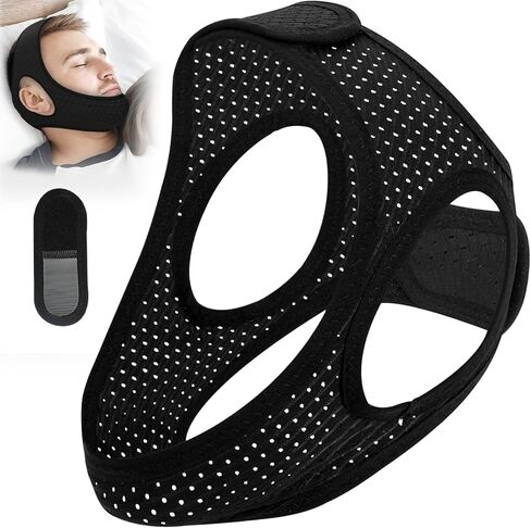 Chin Strap for Sleeping, Anti Snoring Chin Strap for Snoring, Breathable Anti Snore Chin Strap for Men and Women with Extension Strap, Airflow Jaw Strap Reusable Stop Snoring Solution (22 in) in Saudi Arabia