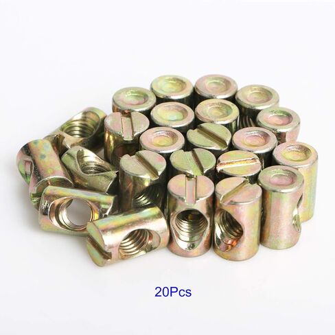 Aopin Barrel Nuts Cross Dowels Slotted Nuts for Furniture Beds Crib Chairs, M8 x 17mm, 20Pcs in Kuwait