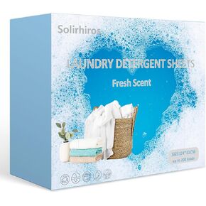 Laundry Detergent Sheets - Laundry Sheets Detergent No Plastic Recyclable Packaging,Washing Detergent Soap Strips for Home Dorm Travel Camping (L, 32 Load)