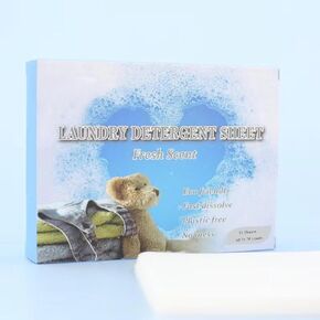 Laundry Detergent Sheets - Laundry Sheets Detergent No Plastic Recyclable Packaging,Washing Detergent Soap Strips for Home Dorm Travel Camping (L, 32 Load)