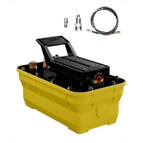 Air Hydraulic Pump, 10,000 PSI Hydraulic Foot Pump, 1/2 Gal Reservoir Foot Operated Air Hydraulic Pump, with Hose and Spray Gun for Heavy Machinery Rigging, Auto Repair, Auto Body Frame Machines