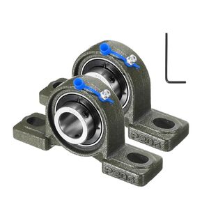uxcell 2 Pcs UCP205-14 Pillow Block Bearings 7/8 inch Bore Self Alignment, Solid Cast Iron Base Mounted Chrome Steel Bearings