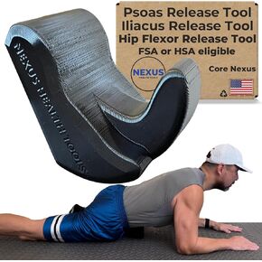 Core Nexus - Rotating Psoas Release Tool & Iliacus Release Tool | All-in-One Trigger Point Massage Tool | Lower Back Pain Relief, Sciatica Pain Relief, Hip Flexor Release Tool & Muscle Recovery - Red
