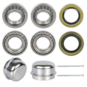 2 Set 1-1/16'' Axles Trailer Wheel Hub Bearings Kit, L44649/L44610,1.0625" ID, 1.9800" OD, 0.560" Width，12192TB Seal OD 1.980'',Dust Cover and Cotter Pin.