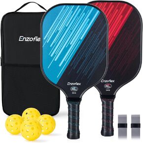 Pickleball Paddles Set of 2, USAPA Approved Carbon Fiber Pickle Ball Rackets 2 Pack, 14mm Polypropylene Honeycomb Core, Lightweight Design, Perfect for Beginners and Advanced Players