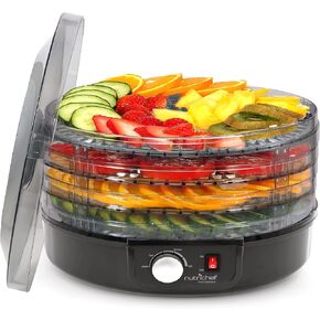 Nutrichef Food Dehydrator Machine | Multi-Tier Appliance for Home Use | Perfect for Beef Jerky, Fruits, Vegetables & Dog Treats | High-Heat Circulation | 5 Stackable Trays