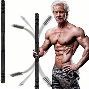 Fitness Exercise Bar,Elastic Fitness Bar,High Frequency Vibration Training Bar,Fat Buring Workout Bar For Yoga Pilates Sports,Power Twister Bar For Arm,Abdominal Muscles Strength Exercises In Home Gym
