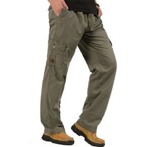 Sobrisah Men's Lightweight Pull on Casual Pants Full Elastic Waist Cargo Work Chef Pants Regular/Loose Fit Style Sweatpants