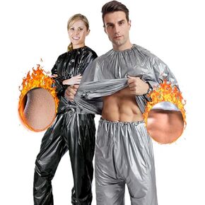 Sauna Suit, Unisex Lightweight Sauna Sweat Suit for Men Women, Anti Rip Sweat Suit Fit for Exercise Weight Loss Workout Suits