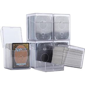 100+ Card Deck Cases,Deck Case for 100 TCG Cards,Super Clear Trading Card Storage Box for Baseball Cards and MTG Deck - Waterproof Secure & Durable Storage for Trading Card Games（6 Pack）