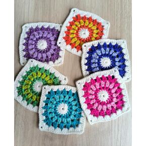 Crochet Granny Square Doily Appliques Embellishments, Scrap Booking, Small Wedding Favors (Cranberrr)