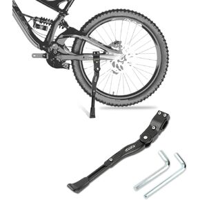 Bike Kickstand, Center Mount Double Legs Adjustable Aluminum Alloy Bicycle Support Kick Stand Fit for 24'' 26'' 27.5'' 29'' Inch Road Bicycle/BMX/MTB/Sports Bike/Adult Bike/Road Bike