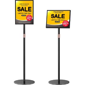 Sign Holder Stand 8.5x11 inch - Flip Open Pedestal Floor Standing Sign Holder, Adjustable Versatile Sign Stands for Display, Floor Sign Holder with Easy Replacement for Events and Promotions