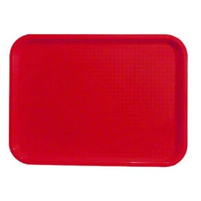 FSE 12" X 16" Fast Food and Cafeteria Trays, Red, (Case of 12), for Cafeterias, Fast Food Chains, and Food Trucks