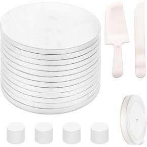 12 PCS Cake Drum 1/2 Inch Thick 10 Inch Cake Boards 12 Cake Drum Cake Boards 10 Inch Round, 10 Inch Cake Drum Sturdy Cake Drums 10 Inch Round Smooth-Edged Pefect for Heavy and Multi-Tiered Cakes