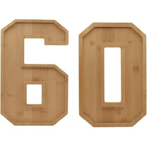 60 charcuterie Numbers Tray, 60 charcuterie Board Box, Bamboo Charcuterie Board Numbers, Number 60 Food Tray