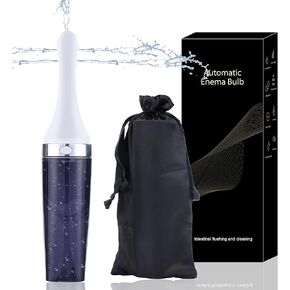 TopQuaFocus Automatic Electric Enema Bulb with 2 Vibrations Modes Portable Anal Douche Bulb for Men Women Colon Cleaning Rechargeable Leak-Proof Auto Enemas Bottle - Reusable Enema Bulb Kit