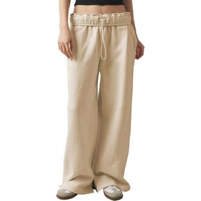 Kissonic Women’s Casual Baggy Fleece Sweatpants Casual Straight Drawstring Loose Pants Comfy Lounge Joggers Sweat Pants