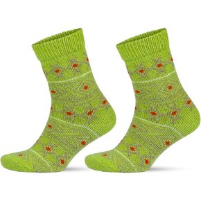 GoWith Vintage Alpaca Wool Socks for Women, Cozy Warm Alpaca-Merino Blend Christmas Socks, Soft Hiking Boot Socks, 2 Pairs in Kuwait