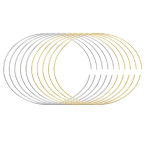 PATIKIL 20Ga Soft Brass Wire Set, 10pcs Diameter 2.4" Metallic Round Spool Solid Memory Craft Wire for Jewelry Making Beading Bracelet Crafting, Gold, Silver