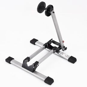 Bike Floor Stand Rack, Indoor & Outdoor, Bicycle Storage Rack, Stainless Steel, Foldable and Adjustable, Fit All Mountain Road Bikes, Black