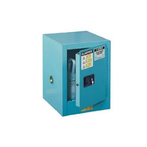 Justrite 890422 Sure-Grip EX Galvanized Steel 1 Door Self-Close Countertop Corrosives Safety Storage Cabinet, 4 Gallon Capacity, 17" Width x 22" Height x 17" Depth, 1 Adjustable Shelfs, Blue