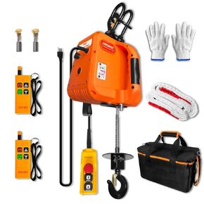 PRO Electric Hoist Winch 1,100lbs, 1600W 110V/120V Electric Winch with Dual Wireless Remote Control, 30ft Lifting, 16ft/Min Lifting Speed, Overload Protection, for Garagesand Attics