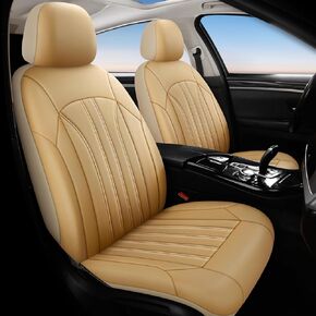 Car Seat Covers Front Seat,Luxury Leather Seat Covers for Cars,2 Pcs Auto Waterproof Drive Seat Covers,Airbag Compatible,Universal Car Seat Cover for Most Vehicles,Truck,SUV,Black